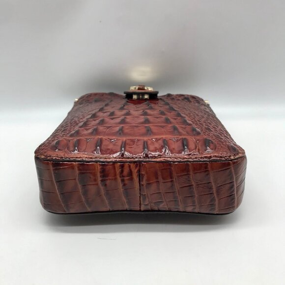 Brahmin Pecan Croc Embossed Leather Marley Crossbody Bag - Picture 5 of 10